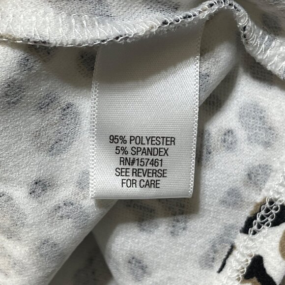 Croft & Barrow T-Shirt Top Leopard Size L Large Black White Brown Short Sleeve - Picture 6 of 7